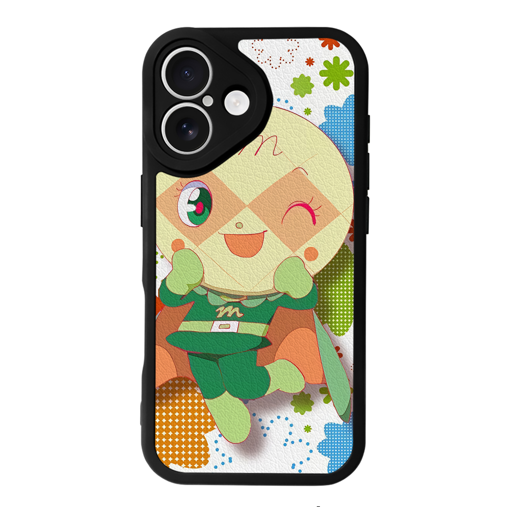 （画像用） アンパンマン Anpanman 【iPhone 16シリーズ対応】シリコンスマホケース（レザー調） 材質：シリコン